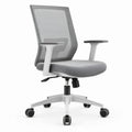 Ergonomische bureaustoel met ademende mesh rugleuning, grijs/wit, 62 x 62 x 94-104 cm