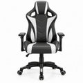Gamingstoel met verstelbare zithoogte, PU-kunstleer, zwart/wit, 66 x 70 x 118-128 cm