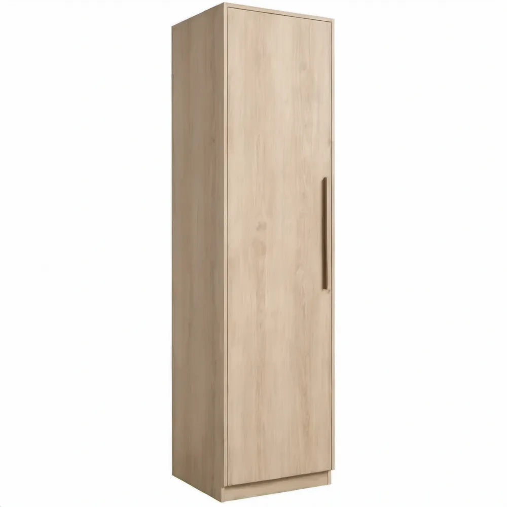 Opbergkast met 1 deur en 4 legplanken, 60 x 40 x 180 cm, licht eiken