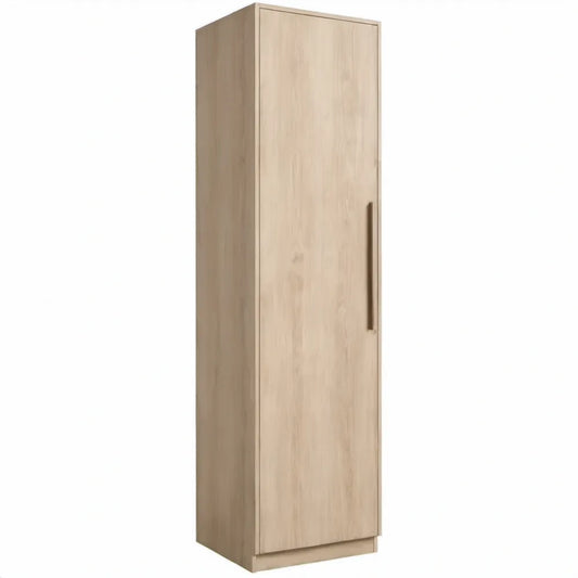 Opbergkast met 1 deur en 4 legplanken, 60 x 40 x 180 cm, licht eiken